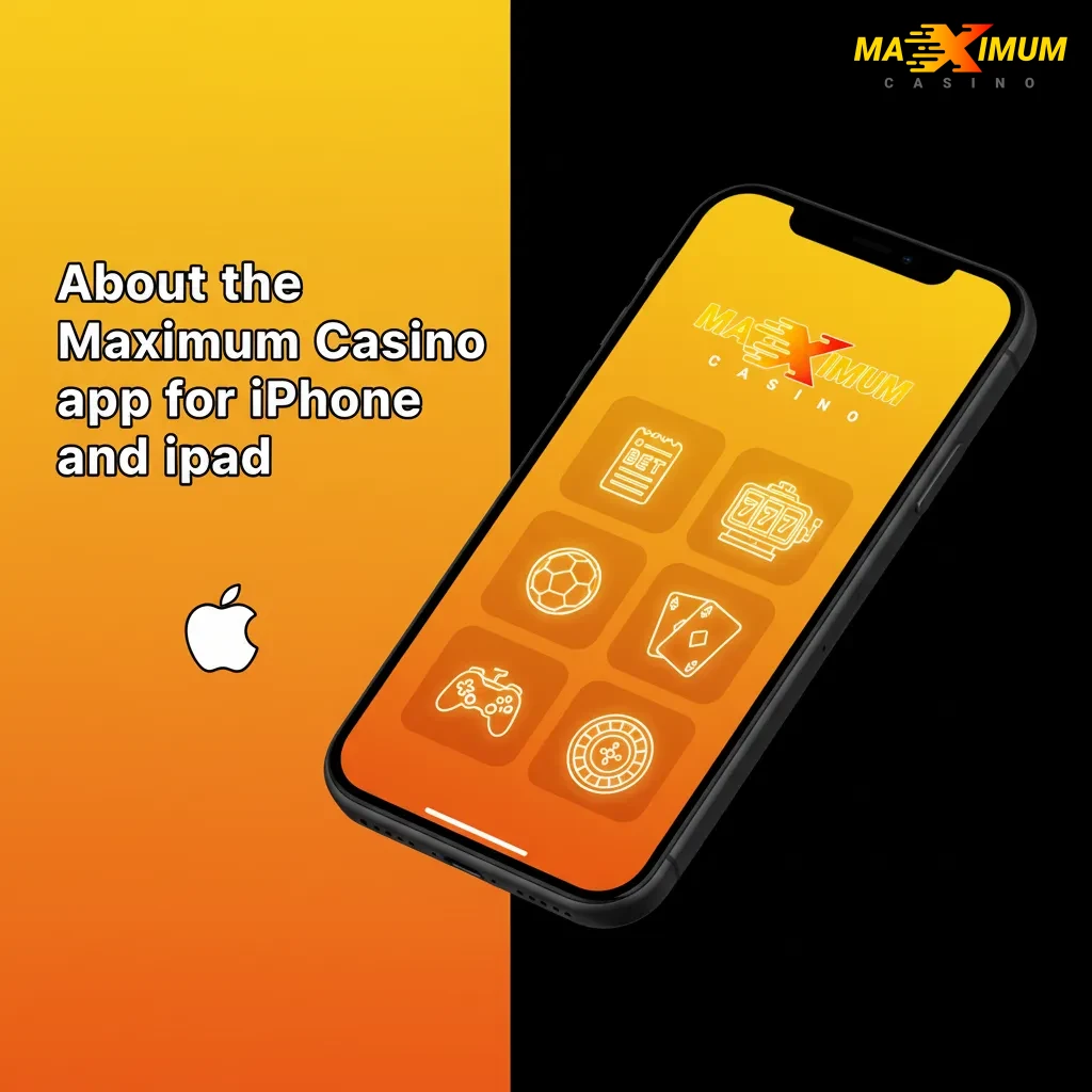 Maximum Casino iOS app on iPhone and iPad; free, min iOS 12, ~200MB; quick markets, live streaming, extensive casino.