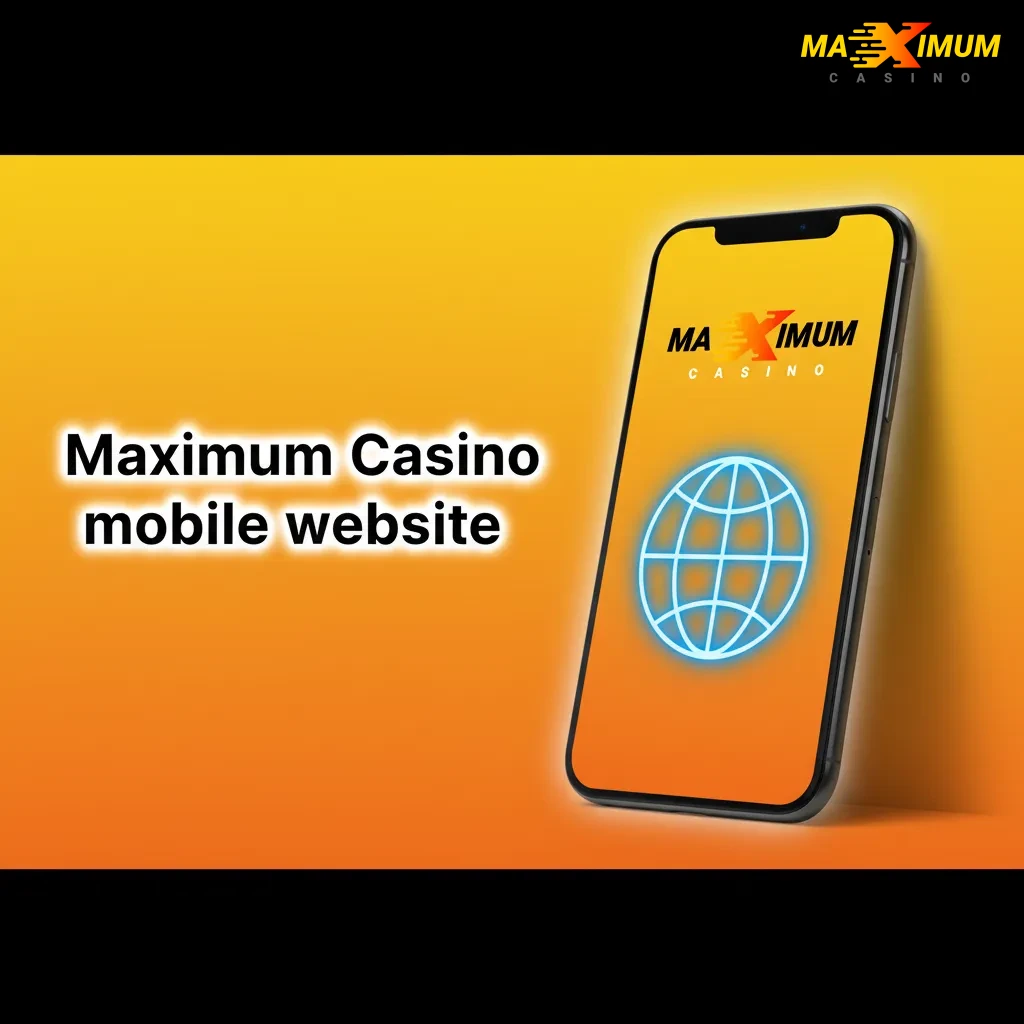 Maximum Casino mobile website shown on phone and tablet, browser-based betting and games on iOS and Android, no app needed