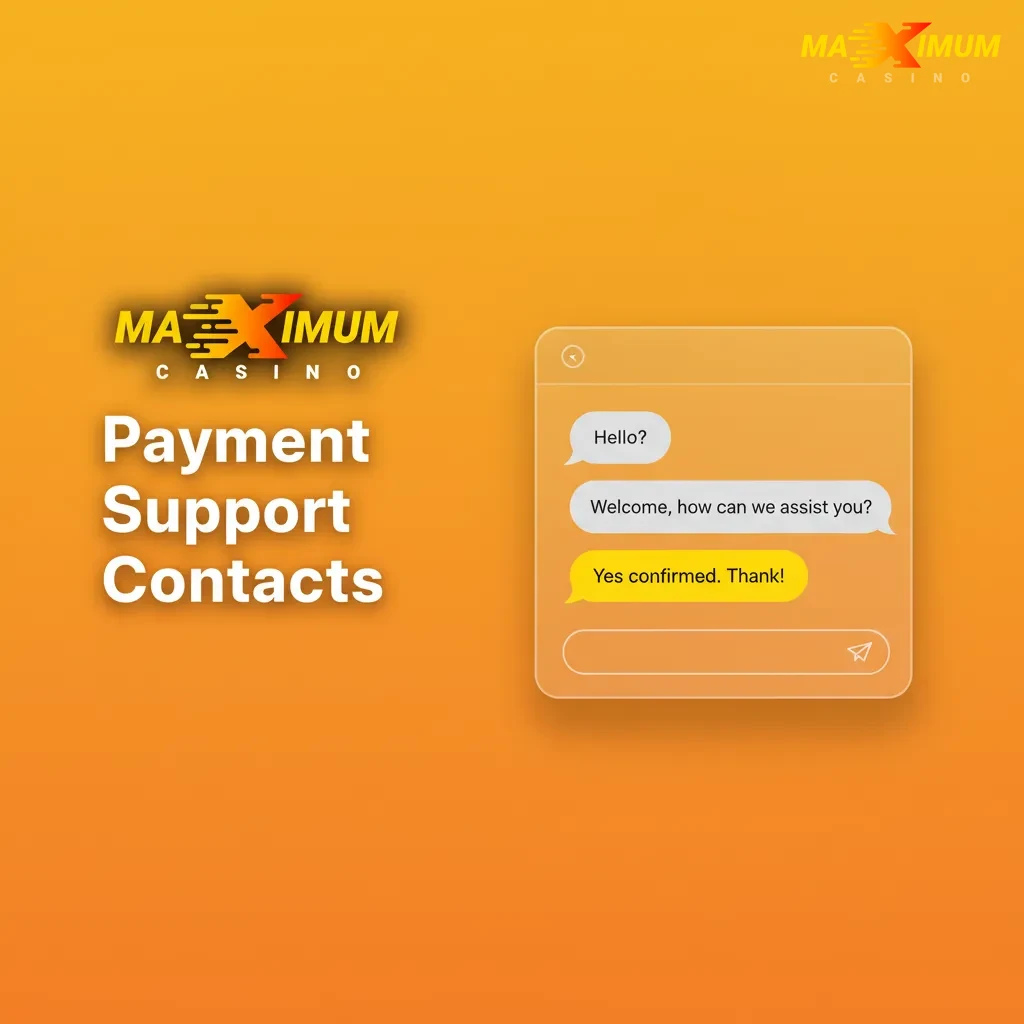 Payment support: 24/7 deposit/withdrawal help via Live Chat (Help icon), support@maximumcasino.com, in-app Support.