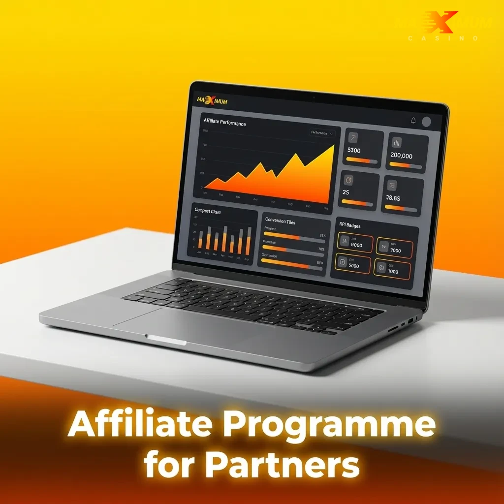 Maximum Casino affiliate programme offering commissions, marketing tools, and support for partners referring players.