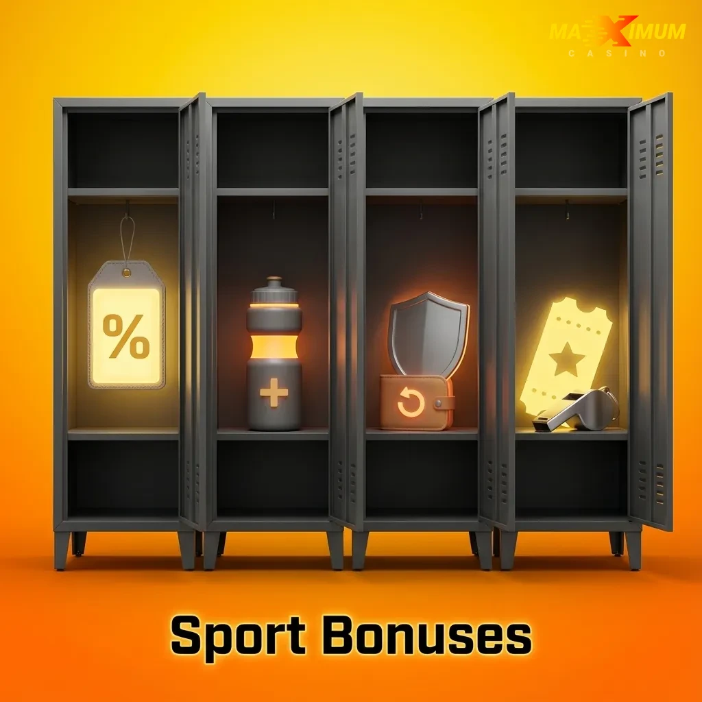 Sports betting bonuses including welcome offer, accumulator boost, and live betting cashback promotions displayed